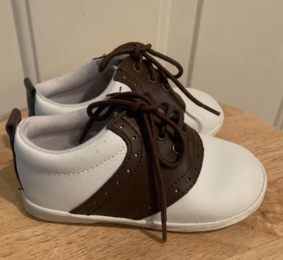 Angel Baby Shoes Brown and White Saddle Oxford Shoes Size 7 - Image 1 of 4