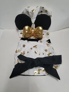 Disney Store Disney Eats Minnie Mouse Gold Polka Dots Apron & Hat Set - Picture 1 of 8