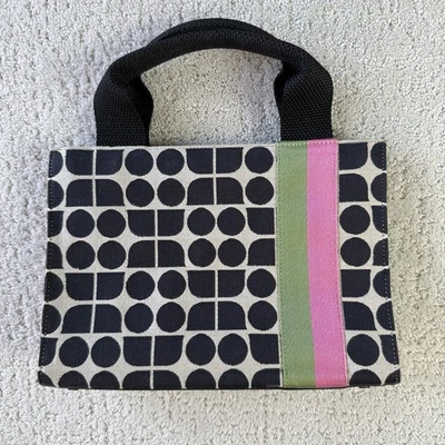 Bolso de Mano Kate Spade Y2K Noel Dot Negro Blanco Rosa Verde Rayas Geométrico $195 Foto 1 de 4