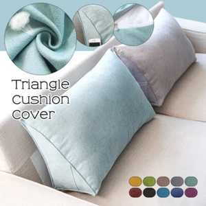 Sofa Triangle Back Cushion Cover Home Fleece Bed Headboard Backrest Pillow Case - Picture 1 of 23