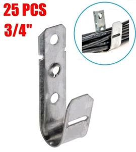 25 piezas gancho en J de 3/4" suspensión de montaje en pared CAT5/CAT6 gestión de cables de red - Imagen 1 de 4