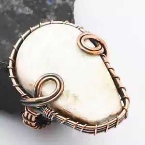 Scolecite Gemstone Anniversary Gift Copper Wire Ring Jewelry US Size-8 AR-6846 - Picture 1 of 1