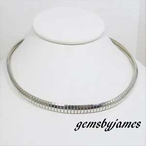 Collar de cadena MILOR ITALY OMEGA 7,34mm 34g PLATA ESTERLINA 925 De colección 17" PRÍSTINO - Imagen 1 de 6