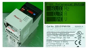 Allen-Bradley Powerflex 40P 22D-D1P4N104 2012 cero horas 1/2 HP probado FRN: 2,01 - Imagen 1 de 16