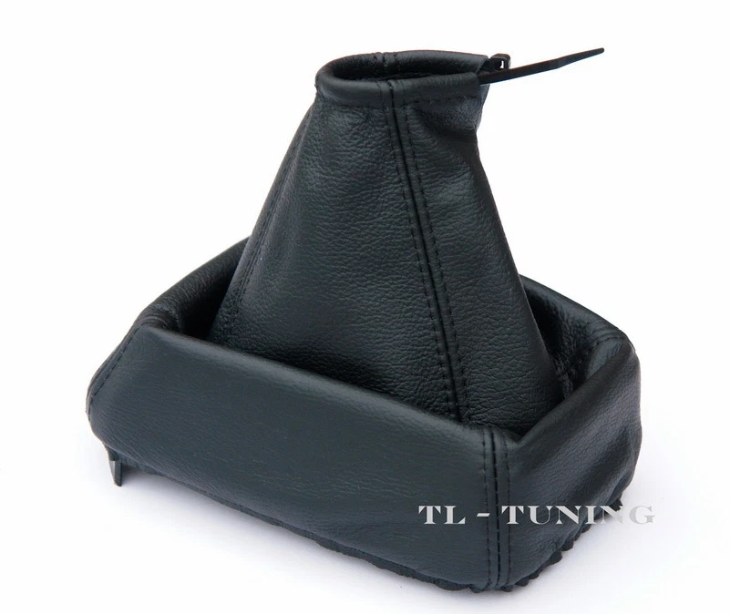 Bolsa de cambio manguito de cambio Opel Corsa B año 1993-2002 cuero auténtico / NEGRO