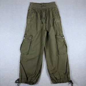 Free People Fly Away Fallschirmhose in Armeegrün High-Rise Wide-Leg Cargo Gr. 2 - Bild 1 von 9