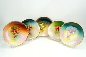 Plato De Colección Turín Baviera 7" Platos de Frutas Pintados a Mano Peras Melocotones Ciruelas - Imagen 1 de 12
