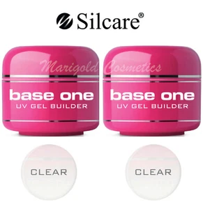 2 x 50g Silcare Base One CLEAR UV Gel Nail Builder ACID FREE Gentle FILE OFF Set - Picture 1 of 1