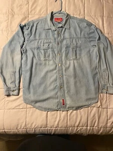 Marlboro Country Store Vintage Denim Button Down Shirt Men's XL - Picture 1 of 6