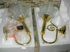 NEW LOT 2 ELEGANT GOLD FINE BRASS VENETIAN WALL SCONCE ELECTRICAL LIGHT FIXTURE - Picture 1 of 8