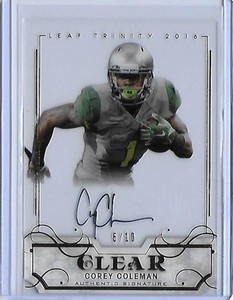 2016 Leaf Trinity Corey Coleman Clear Acetate Gold Foil Auto RC 5/10 Patriots WR