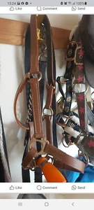pony/ standard shetland pony headcollar showing leather headcollar - Picture 1 of 5