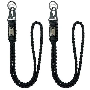 Heavy Duty Paracord Lanyard for ID Badges, Tactical Military Braided Lanyard ... - Picture 1 of 7