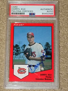 Darryl Kile signierte 1989 Columbus Mudcats Baseballkarte Astros PSA beschichtet - Bild 1 von 4