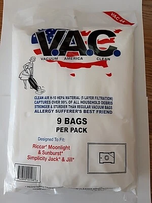 Riccar HEPA Type Z Cloth Bag, Riccar Moonlight & Sunburst Simplicity Jack & Jill - Image 1 of 4