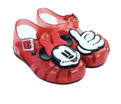 Sapatos Melissa. Melissa Mini Melissa Aranha + Mickey. Sandálias planas vermelhas. A 32499 - Imagem 1 de 4