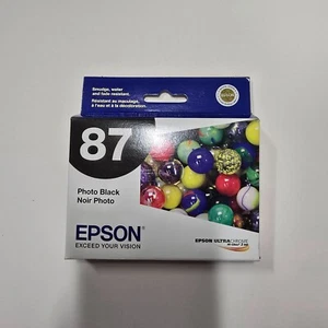 Nuevo cartucho de tinta negro foto original Epson #87 T087120 sellado caducidad 2014-2015 - Imagen 1 de 2