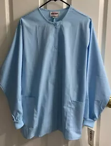 JASCO Scrub Uniform Top New With Tags XL Light Blue Snaps Long Sleeves - Picture 1 of 10