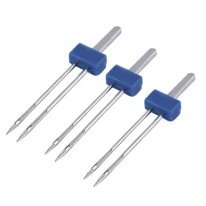 3 Twin Double Needle Size 2.0/90, 3.0/90, 4.0/90 Sewing Machine Needles (383) - Picture 1 of 5