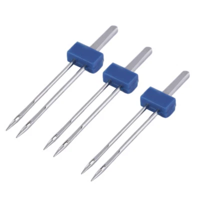 3 Doppel Doppelnadel Größe 2,0/90, 3,0/90, 4,0/90 Nähmaschinennadeln (383) - Bild 1 von 4