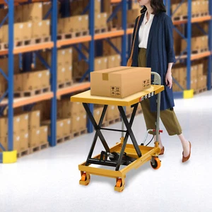NEW Hydraulic Lift Table Cart 500 lbs Manual Single Scissor Lift Table 30.5" NEW - Picture 1 of 24