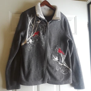 Women's Croft & Barrow Cardinal Fleece Jacket Sweater Size Size Bust 36" Pre own - Picture 1 of 6