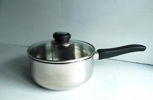 "Judge" Stainless Steel 20cm Saucepan & Glass Lid - Suitable all Hobs - V.G.C.