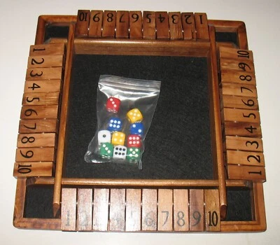 4 Player 10 Number Shut The Box Dice Game Family Fun Party Pub Challenge - Image 1 of 4