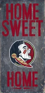 Florida State Seminoles Home Sweet Home Wood Sign 12" x 6" [NEW] Man Cave Wall - Picture 1 of 1
