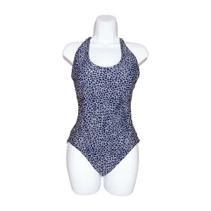 Gap Scoop Front Cross-Back Star One Piece Swimsuit Navy Size M 7281 - Picture 1 of 2