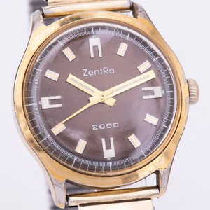 34 mm ø - Vintage ZentRa 2000 (2630) Herrenuhr Kal. INT 7420/2 Brown Dial - Bild 1 von 9