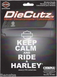 HARLEY DAVIDSON MOTORCYCLES KEEP CALM AND RIDE A HARLEY STICKER DECAL - Picture 1 of 1