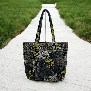 VERA BRADLEY Tote Bag Medium Baroque - Black/Green/White Retired EUC - Picture 1 of 20