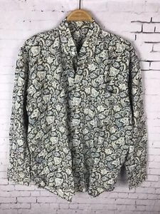 CAMISA ALAN FLUSSER ABOTONADA HOMBRE TALLA? MANGA LARGA PAISLEY AZUL MARRÓN (C04) - Imagen 1 de 9
