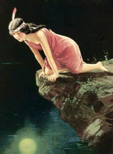 Indian Maiden Princess Moon Light Cliff Lake - Picture 1 of 1