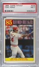 1986 Topps Record Breaker Collector's Edition (Tiffany) Tony Perez PSA 7 HOF