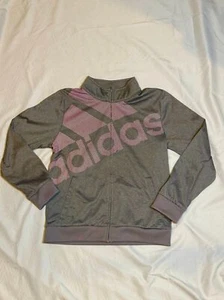 ADIDAS Girl Zippered Jacket with Pink Logo - Size Kids L 14 (A090) - Picture 1 of 8