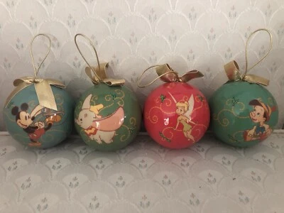 Disney 2005 Set 4 Adornos Papel Maché Dumbo Mickey Tinker Bell Pinocho  Foto 1 de 3