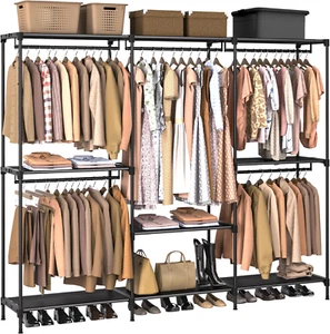 Clothes Rack, Portable Closet, 80.7 Inch Extra Large Capacity Wardrobe Closet, C - Picture 1 of 12