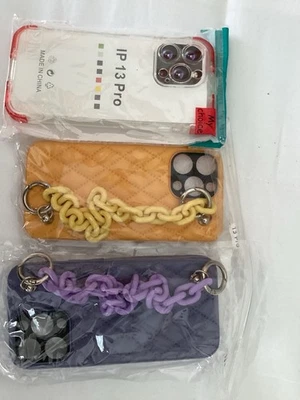 3 pack Phone Cases iPhone 13 Pro (purple, clear and yellow)  - Image 1 of 4