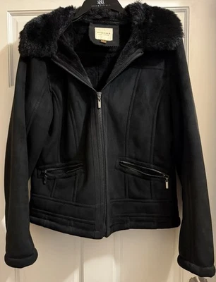 Sonoma Women's Medium Jacket Suede Black  Full Zip Lined. Pockets. - Image 1 of 4