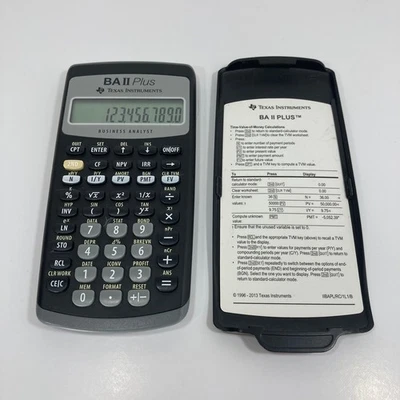 Texas Instruments BA II Plus Business Analyst Calculator w/ Cover - TESTED WORKS - Image 1 of 4