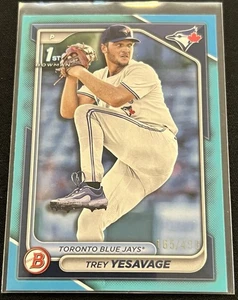 2024 Bowman Draft Trey Yesavage #BD-92 Blue Parallel /499 1st Bowman Blue Jays - Picture 1 of 10