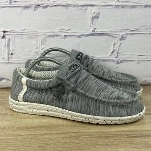 Hey Dude Wally Stretch Gray Slip On Shoes Men's Size 9 Casual Comfort - Picture 1 of 9