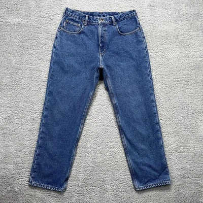 Pantalones de mezclilla Carhartt B155 para hombre 36x30 azul profundo forrados de lana ropa de trabajo ajuste relajado Foto 1 de 4