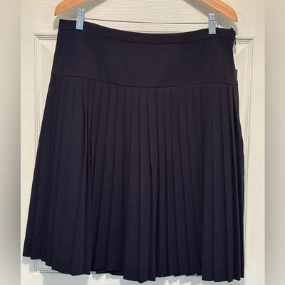 Women's Tommy Hilfiger Navy Blue Accordion Pleated Midi Skirt Size 14 NWT - Image 1 of 4