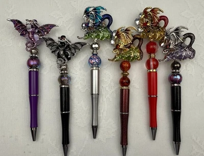 ¡¡Bolígrafos con cuentas personalizados!! Dragones de lujo. Regalo. Relleno de cesta. Diario. ¡Colecciona! Foto 1 de 4