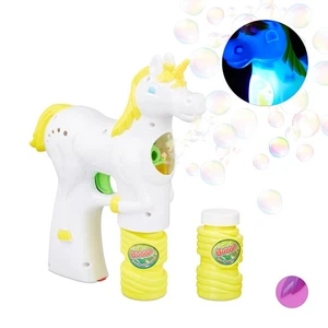 3 x Einhorn Seifenblasenpistole Luftblasen Pistole LED Seifenblasen Flüssigkeit - Bild 1 von 9