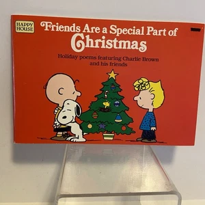 Snoopy Peanuts Freunde sind ein besonderer Teil des Weihnachtsbuches Gedichte Vintage 1985 - Bild 1 von 8