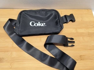 Coke Fanny Pack/ Belt Bag Black 2 Zip Pocket Click Strap NEW without tags - Picture 1 of 7